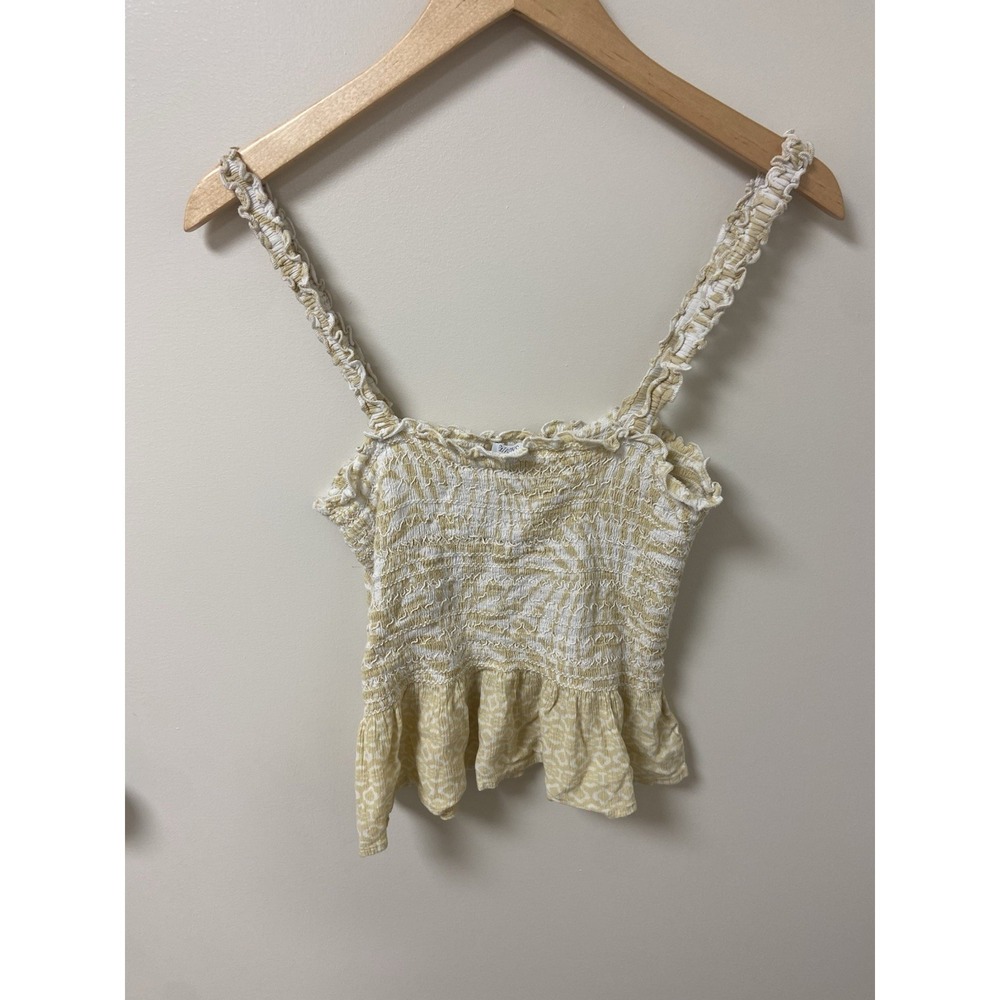 Patrons of Peace Women's Shirred Smocked Babydoll Boho Peasant Tank Top Size M